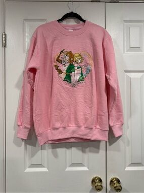 Pink Anime Graphic Sweatshirt – Size M